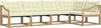 vidaXL Conjunto De Sof&aacute;s De Exterior 5 Uds. Blanco Y Crema Vidaxl