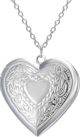 Generic Heart Locket Necklace For Women Elegant Photo Pendant Jewelry For Her Keepsake Memorial Present (C, One Size)