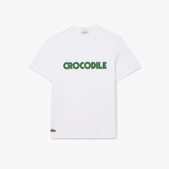 Lacoste Heren Lacoste T-shirt met print in wit