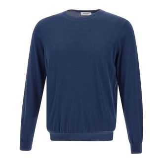 KANGRA Round-neck Knitwear, male, Blue, Size: 3XL Crewneck Sweater