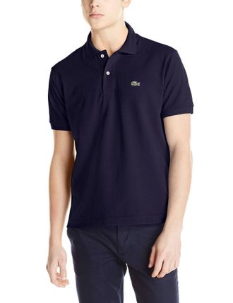 Lacoste Short Sleeve Pique Original Fit Polo Shirt In Navy