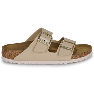 Birkenstock Arizona Birko-Flor Patent Unisex Slides Sandals - Sand - Size:UK 7.5