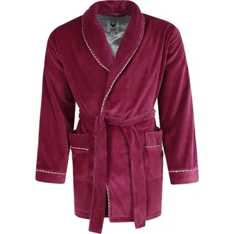 Ascentix Mens Velour Smoking Jacket with Satin Lining in Burgundy at Nordstrom, Size Xx-Large