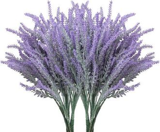OEM 10 Ramos Artificiales De Lavanda, Flores Artificiales Decorativas De Color Morado Para Interiores Y Exteriores