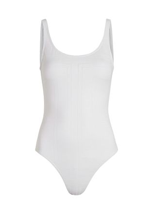 Toteme Monogram Pointelle Swimsuit - White - S (UK8-10 / S)