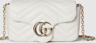 Gucci GG Marmont Mini Shoulder Bag, White, Leather