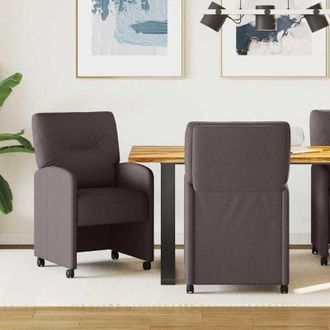 vidaXL vidaXL Sedie da pranzo 2 pcs Marrone scuro 57 x 67 x 95 cm Tessuto
