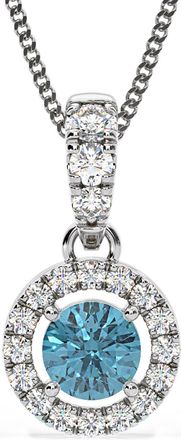 The Diamond Store Ella Blue Lab Diamond 0.71ct Pendant Necklace in 18K White Gold - Elara Collection