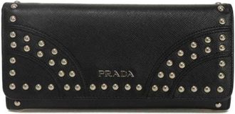 Prada Black Saffiano Long Wallet (Bi-Fold) (Pre-Owned)