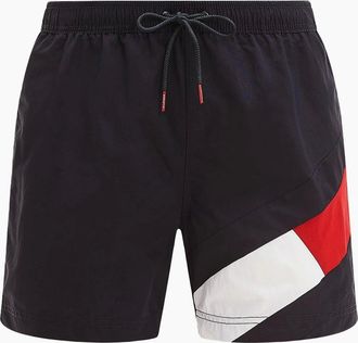 Tommy Hilfiger Mens Slim Fit Medium Drawstring Swim Shorts, Navy - Black - Size: 35/34/32