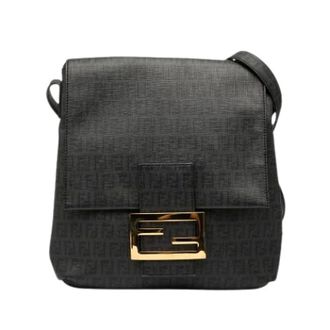 Fendi Pre-owned Cross Body Bags, female, Black, Size: ONE SIZE Pre-owned Coated Canvas Crossbody Bag