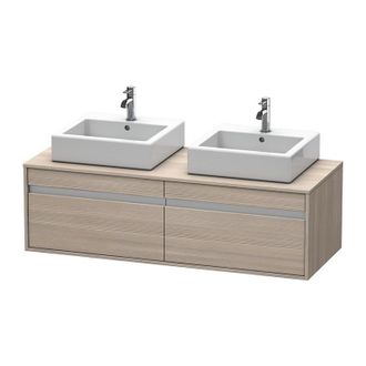 Duravit Mueble Lavabo De Pared Duravit Ketho 6697, 2 Extra&iacute;bles, 1400mm, Para 2 Lavabos De Sobre Encimera, De Doble Cara, Color (frente/cuerpo): Decoraci&oacute;n Pi