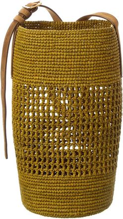 Khaite Billie Small Raffia & Suede Bucket Bag