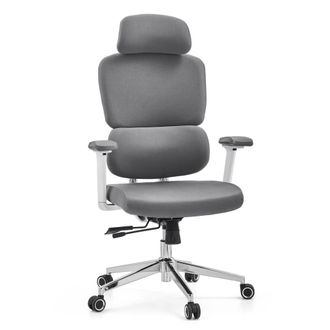 hjh OFFICE Silla de oficina profesional tela gris