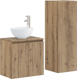 vidaXL Juego De Muebles De Ba&ntilde;o 2 Uds. Roble Artisan Vidaxl