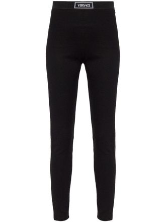 Versace elasticated-waist leggings - women - Viscose - S - Black