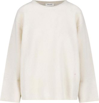 Low Classic Ivory Ribbed Crewneck Wool-Blend Sweater