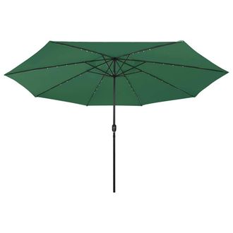 Berkfield Home Sturdy Garden Parasol with LED Lights 400 cm Green