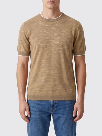 Brooksfield T-shirt girocollo in misto lino con maniche corte e bordi a costine