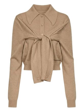Marine Serre wrapped hybrid cardigan - Neutrals