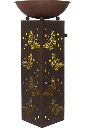 ambia GARDEN Solarleuchte, Rostfarben, Metall, Kunststoff, rechteckig, 34x72x34 cm, mit Schalter, Lampen & Leuchten, Au&szlig;enbeleuchtung, Solarleuchten