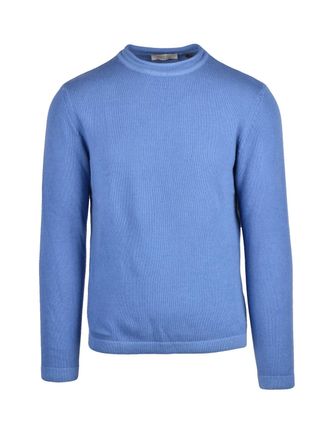 Wool & Co Merino Crew Neck Pullover In Fresh Light Blue