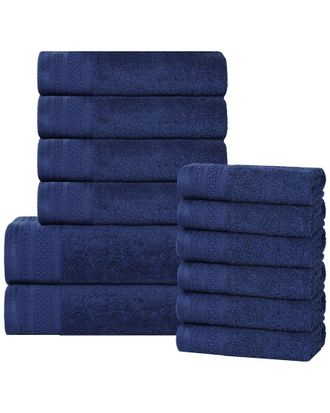 Superior Honeycomb Textured Waffle Border Cotton Medium Weight 12Pc Towel Set