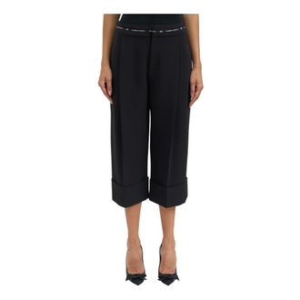 Elisabetta Franchi Cropped Trousers, female, Black, XS, Cropped Trousers