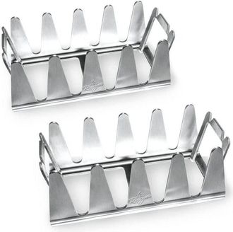 OEM Grill Rack - Acero Inoxidable 304 - Para Barbacoa De Carb&oacute;n/gas/caldero - Soporte Autosoportante Para Pollo Costillas Filete Verduras - 2 Unidades