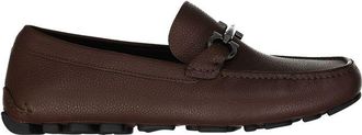Ferragamo Brown Calfskin Slip-On Mens Loafers