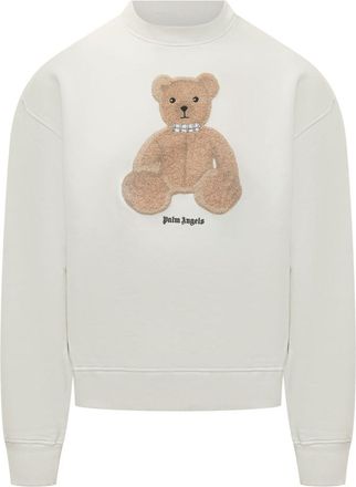 Palm Angels White Graphic Crew Neck Sweatshirt