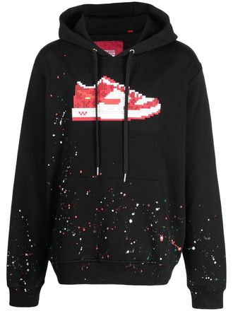 Mostly Heard Rarely Seen graphic-print paint-splattered hoodie - Black