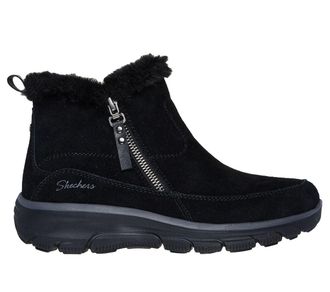 Skechers 167862/BLK EASY GOING - COOL ZIP Womens Boots Black Leather - Size UK 4