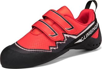 Generic Unisex Anti-Slip Wear-Resistant Climbing Shoes - Outdoor Lightweight Bouldering Climbing Training Shoes for Women (Black red,6.5)