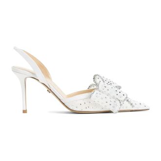 Mach & Mach White Mesh Le Cadeau Slingbacks