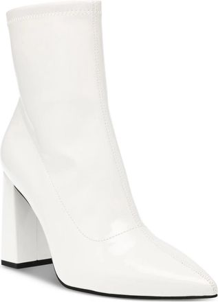 Wildpair Iloise Boots Womens White Patent Pointed Toe Dress Bootie LION109