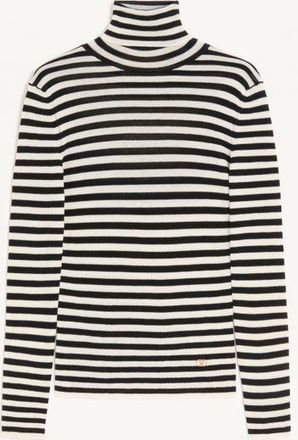 Valentino Maglia In Lana A Righe Donna AVORIO/NERO XL