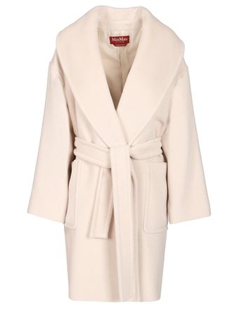 Max Mara Alpaca And Virgin Wool Coat Coats White