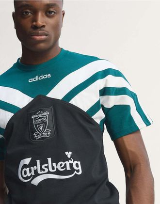 adidas adidas Football - Liverpool 95 Bring Back - T-shirt nera, verde e bianca-Nero