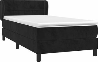 vidaXL Cama Box Spring Con Colch&oacute;n Cuero Sint&eacute;tico Negro 90x190 Cm Vidaxl