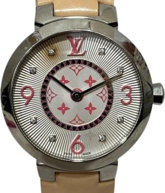 Louis Vuitton Pre-owned Vintage Polshorloge - Dames - Vintage Horloges - Wit - ONE Size - Leer - Vintage
