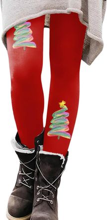 Generic Womens Santa High Waist Tummy Control Tights Christmas Xmas Cute Leggings Graphic Skinny Pant Booty Lifting Yoga Pants Womens Christmas Costumes Elast