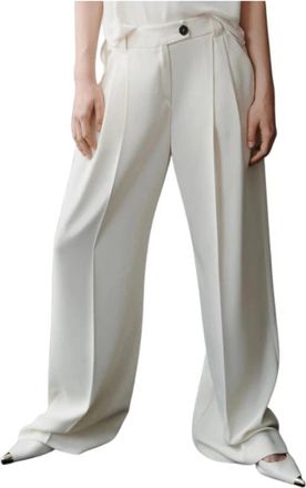 Marella Elegante Pantalon Broek - Dames - Wijde Broeken - Wit - S - Polyester - Broeken