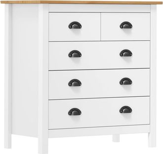 vidaXL Vidaxl - Mesita De Noche Hill Madera Maciza De Pino Blanco 79x40x80 Cm