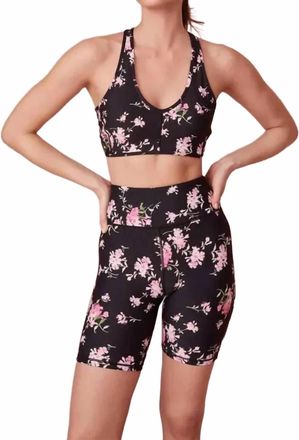 LoveShackFancy Solange Bra In Black Floral