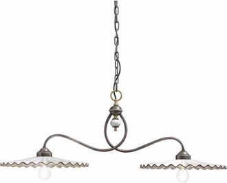 Ferroluce Lampadario Classico LAquila Metallo e Ceramica Nero Sfumato Rame 2 Luci E27