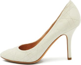 Dior 95mm cannage-quilted pumps - White