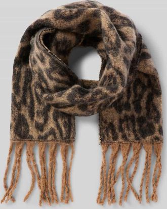 Kurt Beines Schal im Animal-Look mit Fransen Modell Cool Leo in Camel, Größe 1