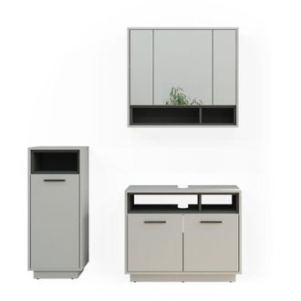Vicco Conjunto De Muebles De Ba&ntilde;o Beatrice, Gris, 3 Piezas