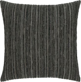 Elaine Smith Luxe Stripe Chenille & Boucle textured Indoor & Outdoor Woven Accent Pillow in Charcoal at Nordstrom, Size 22X22